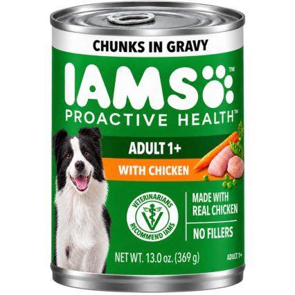 Iams Proactive Health Wet Dog Food, Chicken Chunks in Gravy, 13 oz., Pack of 24