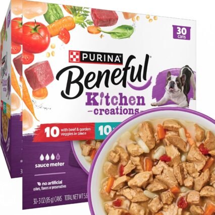 Beneful Purina Kitchen Creations with Beef,Chicken,or Lamb Wet Dog Food Variety Pack - 3 oz. Cans,(Pack of 60)