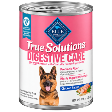 Blue Buffalo True Solutions Digestive Care Wet Dog Food for Adult Dogs,Made with Natural Ingredients,Chicken,12.5-oz. Cans,(Pack of 24)