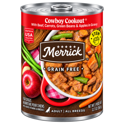 Merrick Grain Free Cowboy Cookout Natural Wet Dog Food, Adult, 12.7 oz Can