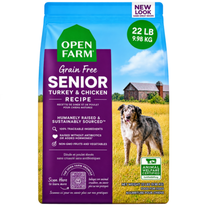 Open Farm Grain Free Dry Dog Food, Senior Dog Kibble, 22lb Bag